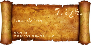 Tass Áron névjegykártya